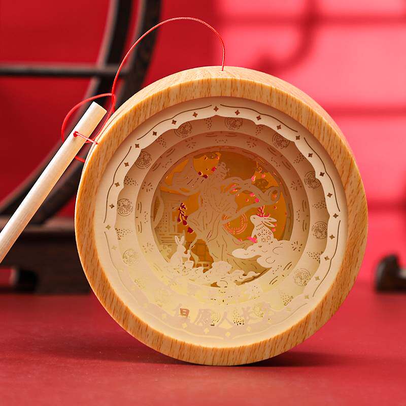 中秋节纸雕灯笼手工diy创意儿童制作兔子灯材料包装饰嫦娥花夜灯