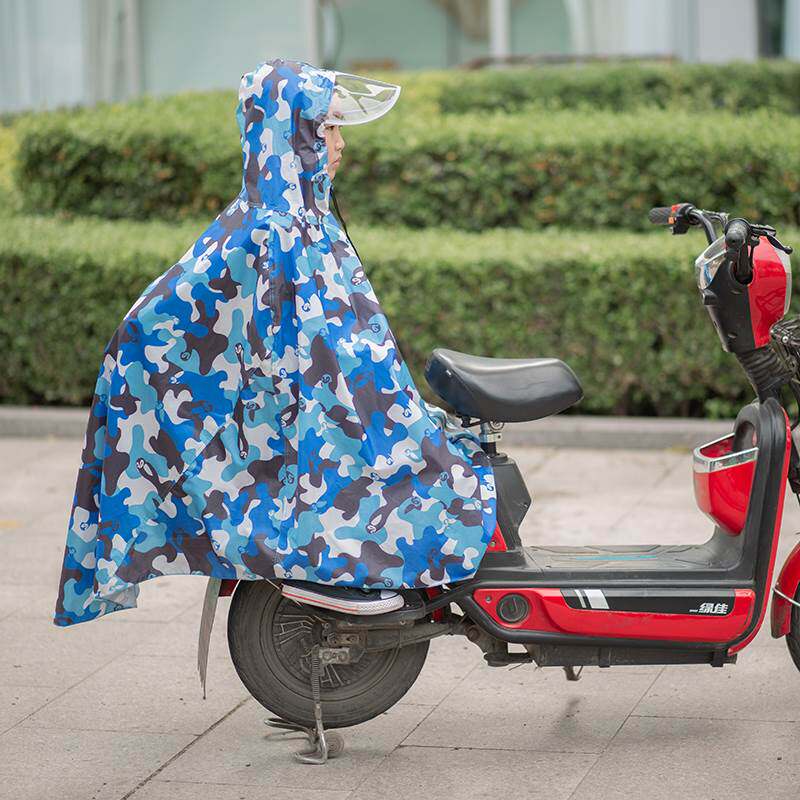儿童斗篷式雨披自行车电动车后座小学生宽松套头雨衣中大童背书包