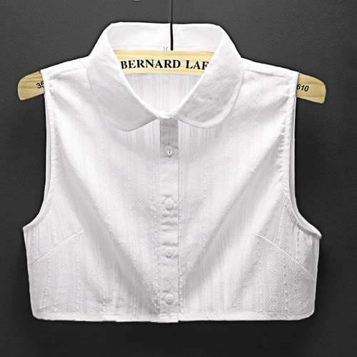 秋冬纯棉假领子女衬衫装饰木耳边