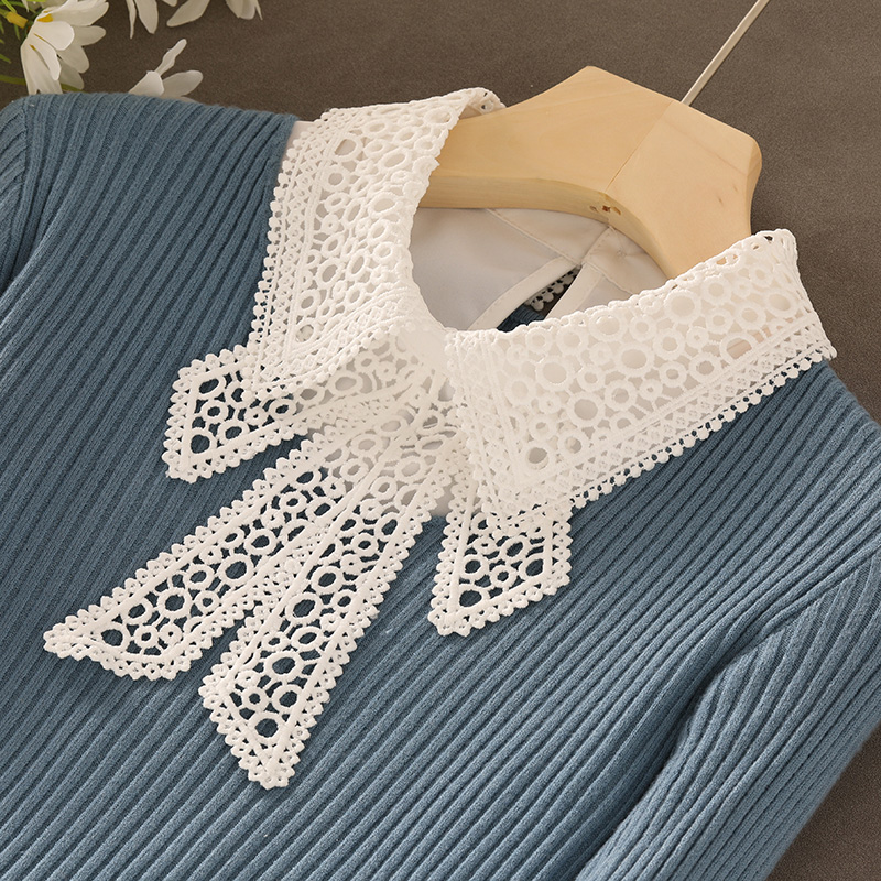 葵柔假领子女休闲涤纶镂空花边