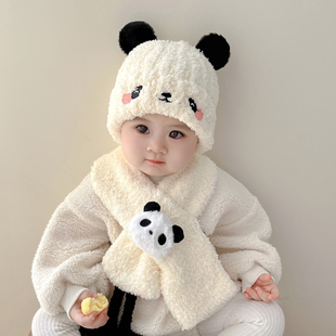 宝宝帽子秋冬季毛绒帽婴儿毛线帽男童女童加厚保暖儿童帽子冬天男