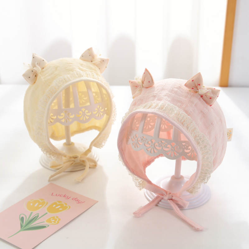 婴儿帽子春秋季薄款小宝宝护耳帽婴幼儿纯棉胎帽夏季渔夫帽女洋气