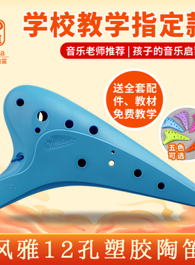 风雅陶笛 12孔塑胶树脂塑料中音C调十二孔AC调陶笛SC学生初学入门