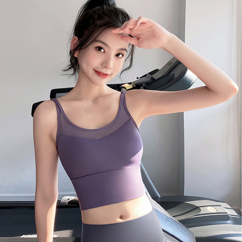 网纱拼接美背运动文胸