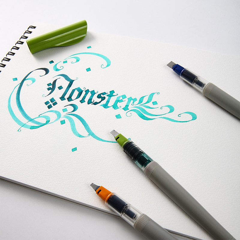 日本pilot百乐平行笔平头钢笔英文书法哥特美工笔艺术字笔鸭嘴笔