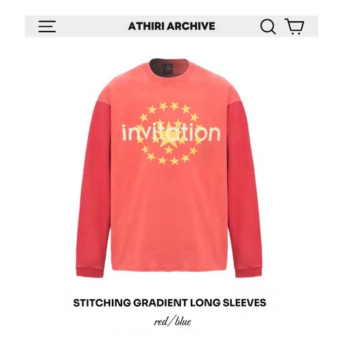 ATHIRI鸳鸯拼接水洗渐变T恤