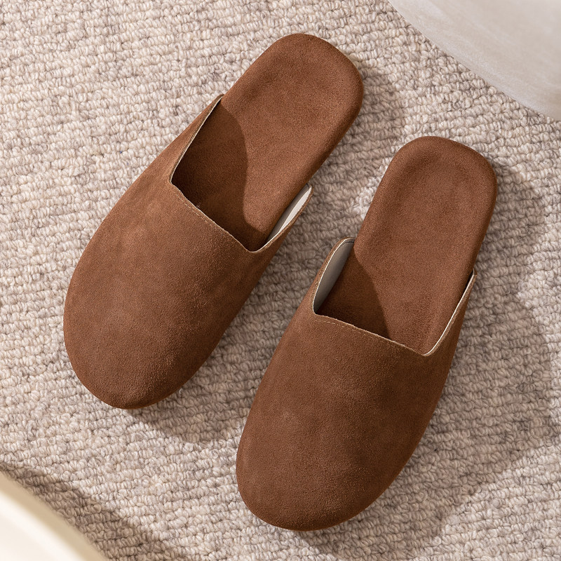 复古真皮包头拖鞋女春秋冬季办公室内家居家轻奢高级感地板拖鞋男