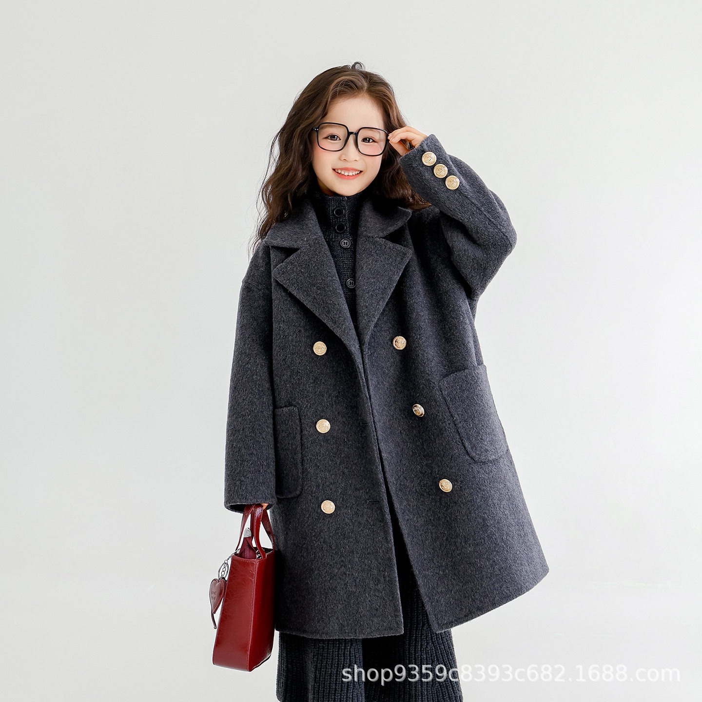 2026韩国儿童双面羊绒女童呢子大衣毛呢外套秋冬新款儿童宝宝西装
