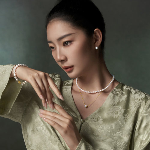 Meluxe美奈 天然淡水珍珠项链小米珠颈链轻奢气质送女友闺蜜礼物