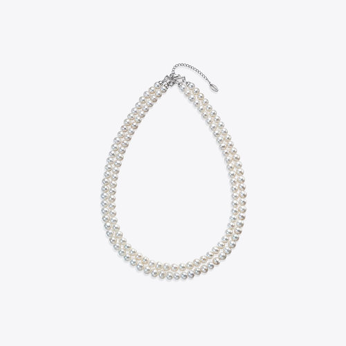 双层搭扣淡水珍珠项链手链