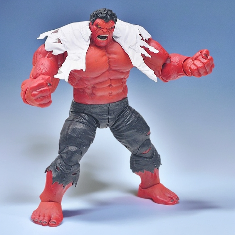 美国队长红浩克绿巨人蜘蛛侠手办复仇者联盟钢铁侠反浩克人偶