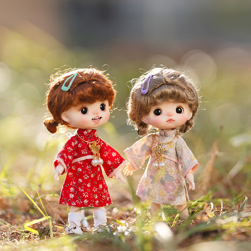 ob11娃衣服 碎花裙子秀禾套装 阿巳 Molly bjd12分 GSC素体P9 ymy