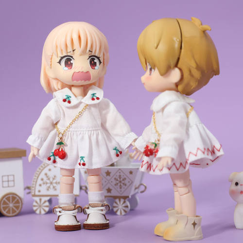 ob11娃衣小草莓和小樱桃连衣裙 molly 衣服 妹头 圆乃 1/12分BJD