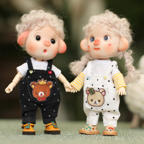 ob11娃衣obitsu11 GSC 1/12bjd Molly 美结猪灯芯绒背带裤裤子