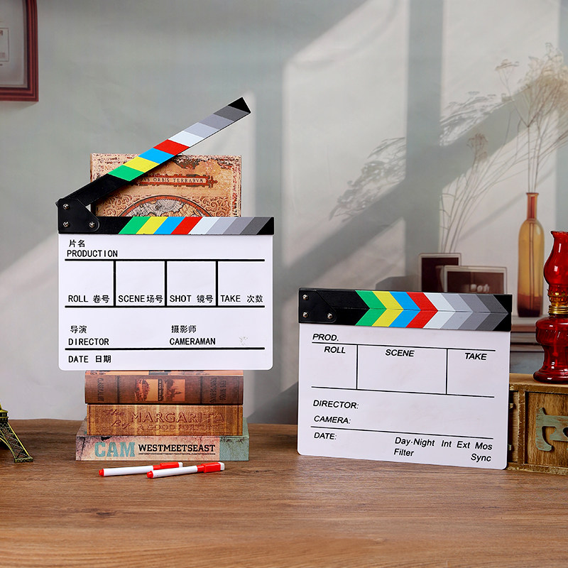 亚克力专业场记板电影卡板剧组片场拍摄道具导演打板器装饰品摆件,家居饰品,装饰摆件,淘宝优惠券,粉丝福利购,淘宝优惠卷