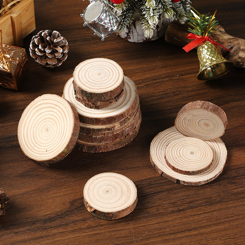 天然原木年轮圆木片手工diy绘画