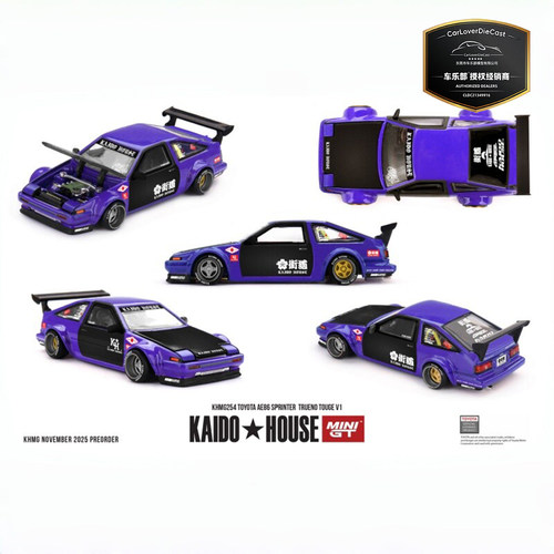 MINIGT KaidoHouse 1:64 丰田AE86紫色合金车模 #254