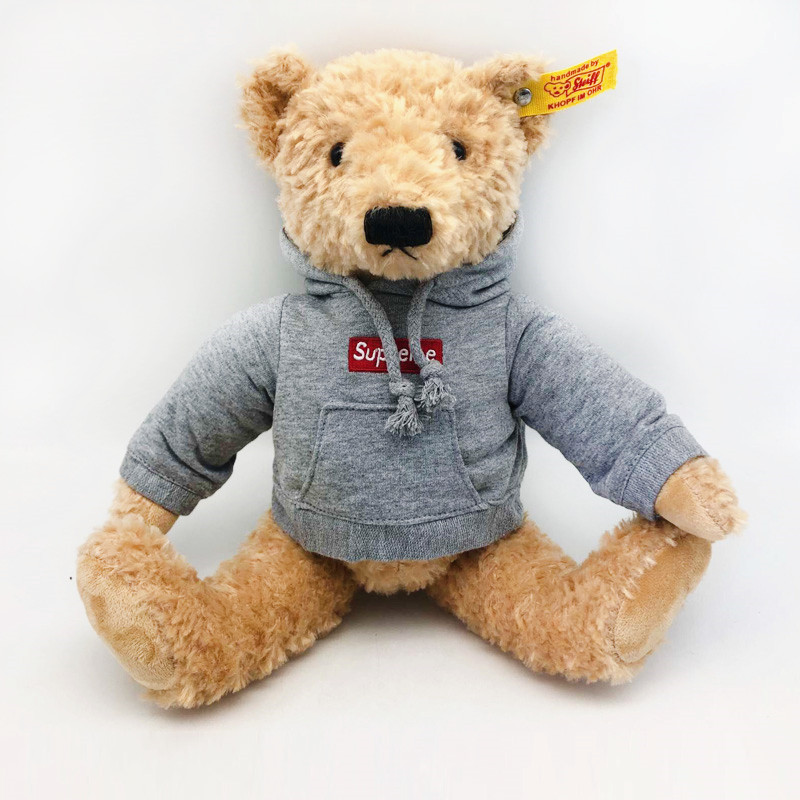 supreme x steiff teddy bear联名泰迪熊毛绒公仔穿衣熊限定玩偶