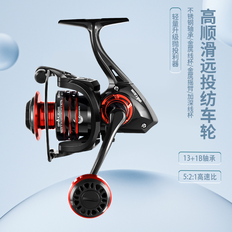 纺车轮全金属路亚鱼轮正品渔轮海杆轮鱼线轮矶竿海钓轮远投海竿轮