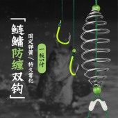浮钓鲢鳙钓组手竿鲢鱼钩套装 专用子线双钩防缠绕绑好弹簧钩爆炸钩