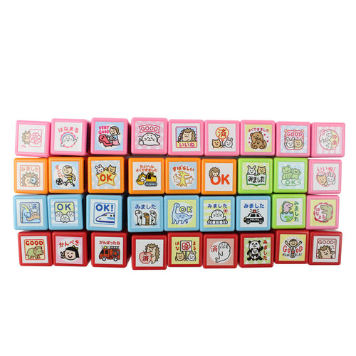 日本KODOMO NO KAO浸透印章童颜成品印章恐龙挖掘机熊猫卡通手帐图章Pom Stamp 0545印章