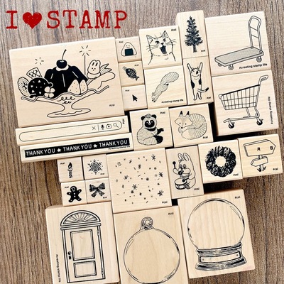 日本童颜木制图章手帐本