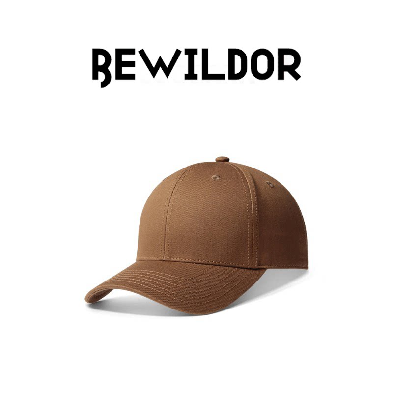 BEWILDER 纯棉棒球帽男女通用棕色弯檐鸭舌帽防晒遮阳四季