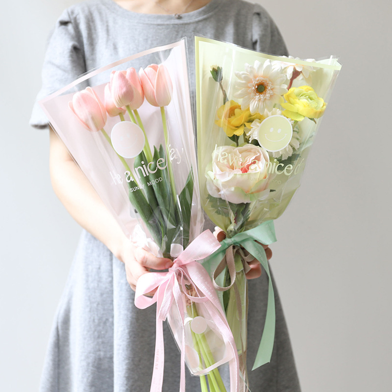 阳光心情多支袋花束插花袋透明清