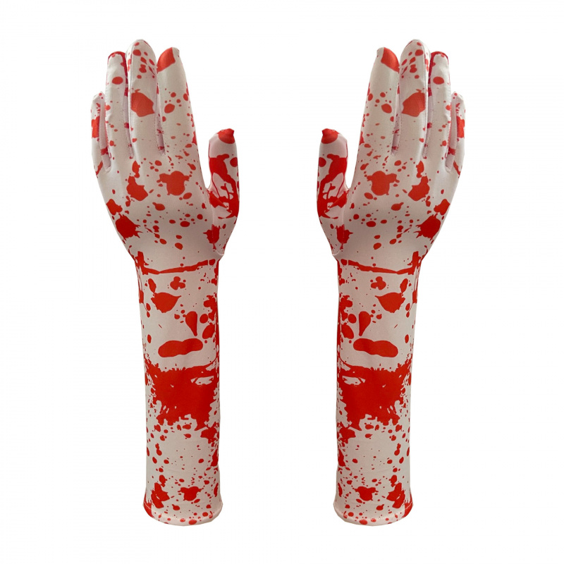 红色滴血手套cosplay白骷髅万圣