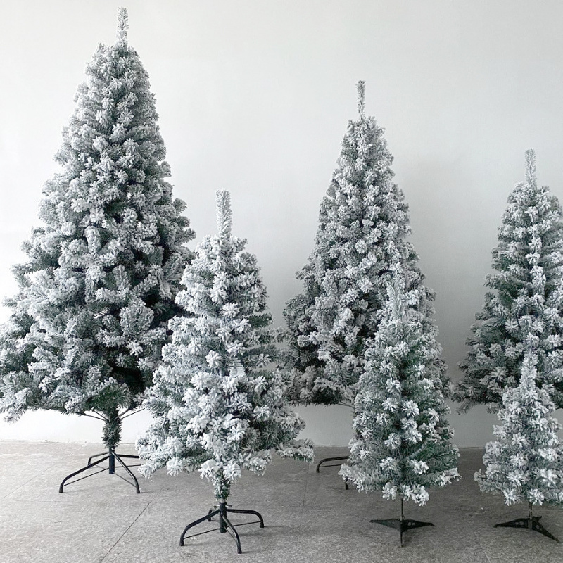现货仿真圣诞树1.2pvc落雪人造大