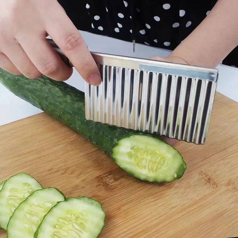 德系工艺食品级不锈钢波浪刀狼牙厨房切菜神器波纹花式切土豆刀具