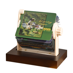 2026年迷你世界名画机械小日历手摇可爱创意台历文艺卡皮巴拉可爱翻页教师节生日礼物办公桌面轻奢摆件定制
