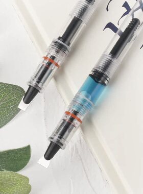 【专业哥特体平行笔】鱼忆活塞平行平头笔哥特体英文书法透明杆金粉钢笔学生用专业绘图创意可加墨蘸水笔