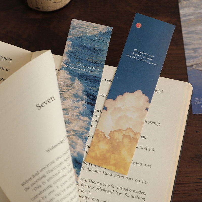 时间赞歌系列30张书签风景油画手帐素材卡片日月星辰ins风文艺空白