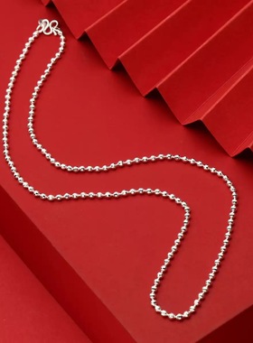 足银99新款珠珠钻石车花项链蹦迪镭射车花链裸锁骨链