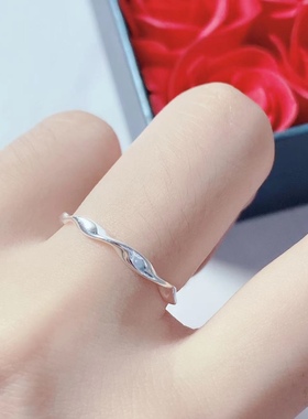 足银99精致开口莫比乌斯戒指女指环个性指尖配饰尾戒