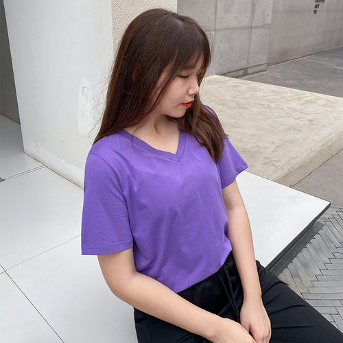 短袖t恤女士夏季特胖百搭上衣