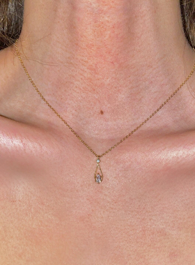 很多星星法式水滴项链奶油风温柔极细气质简约高级感颈链