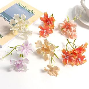 饰插花摆件配饰D1 仿真布艺小兰花diy手工花环花墙材料婚庆装