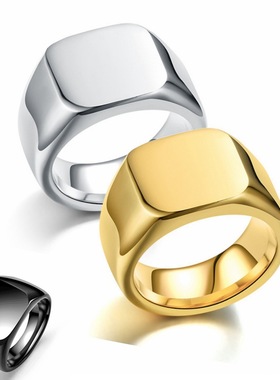 男士复古欧美个性钛钢不锈钢耐磨光素面戒指