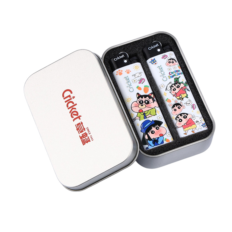 【蜡笔小新】正品草蜢打火机进口个性创意砂轮滑轮家用ins高颜值