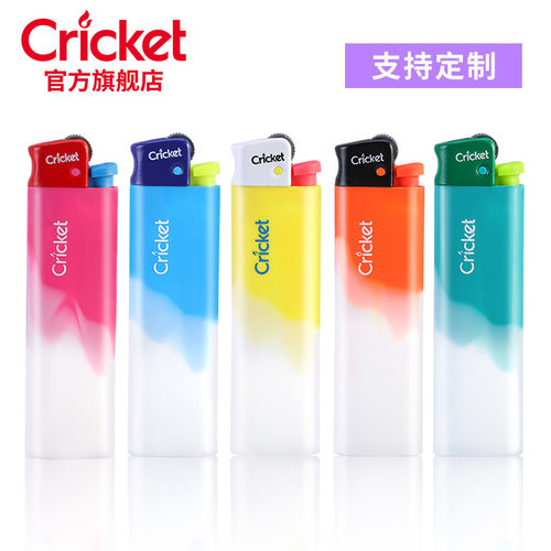 cricket草蜢正品糖果双色防爆家用滑轮一次性安全砂轮火石打火机