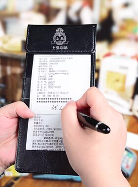 收据餐厅签名账单烫金点菜夹定制