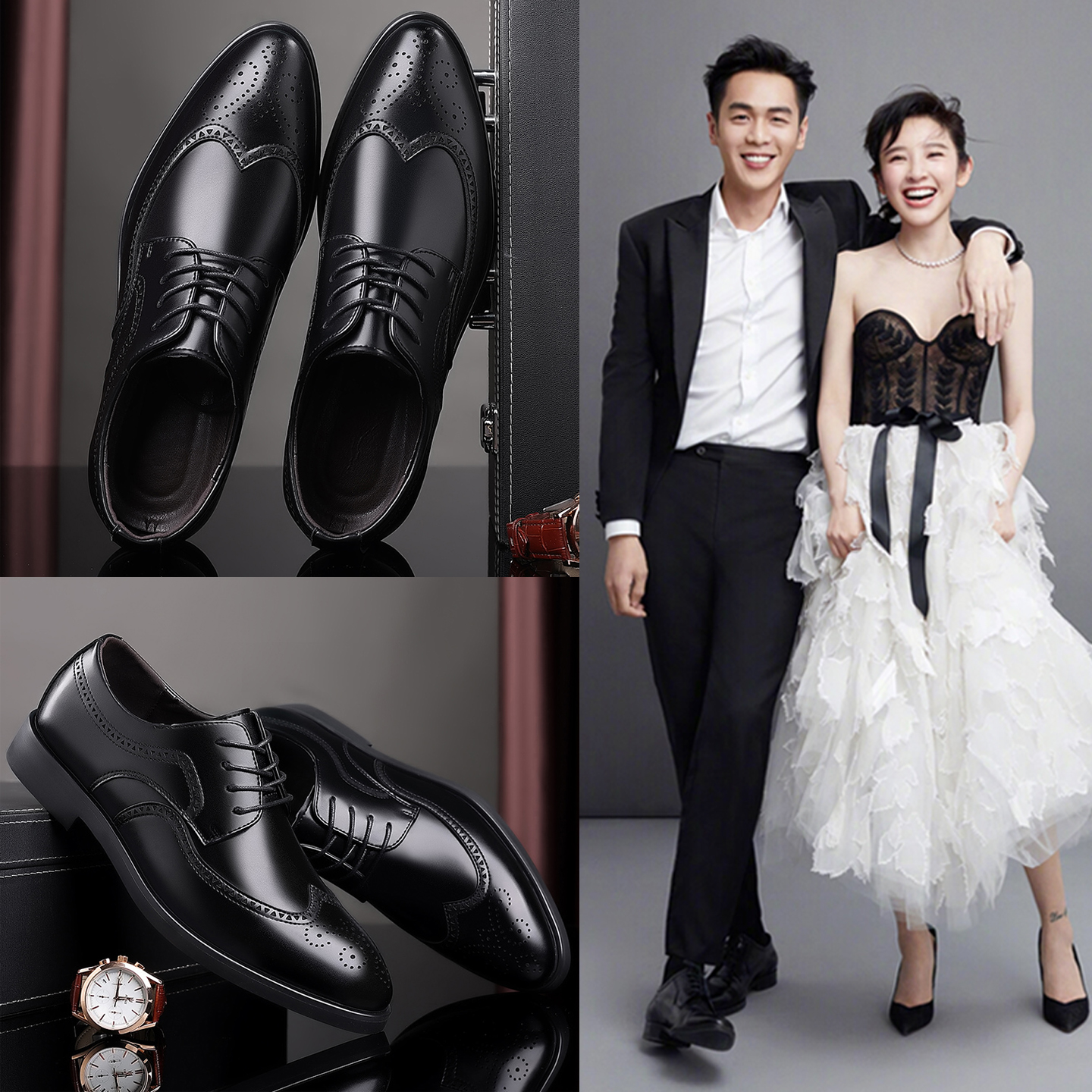 2025新郎结婚拍婚纱照礼鞋男士