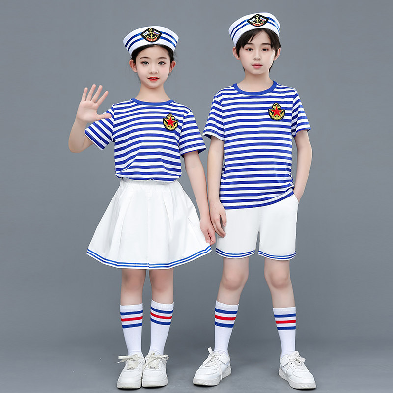六一儿童海军啦啦队演出服学生陆军运动会班服幼儿园空军表演衣服