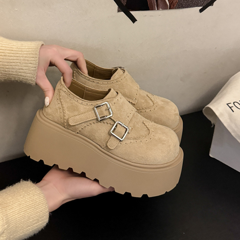 复古厚底勃肯鞋女2026新款简约百搭不规则扣带增高小个子休闲单鞋,女鞋,勃肯鞋/软木鞋,淘宝优惠券,粉丝福利购,淘宝优惠卷