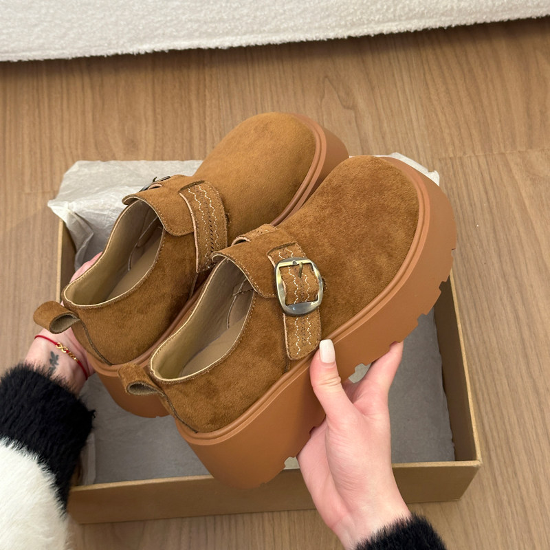 全包勃肯鞋女2026年春季新款松糕厚底小个子百搭乐福鞋复古单鞋子,女鞋,勃肯鞋/软木鞋,淘宝优惠券,粉丝福利购,淘宝优惠卷