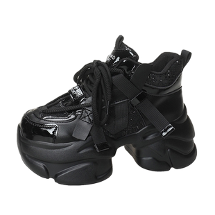 冬季加绒女鞋厚底老爹鞋女款2026新款秋冬季爆款增高女运动休闲鞋