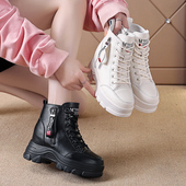 小个子厚底内增高8cm马丁靴女英伦风2025新款 春秋单靴女短靴加绒