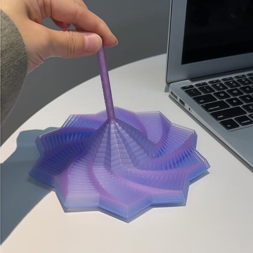 3d打印萝卜塔手柄堆叠解压玩具益智儿童螺旋立体八边形设计叠叠乐